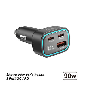 QC3.0 / PD Car Charger- Monitor 3P90