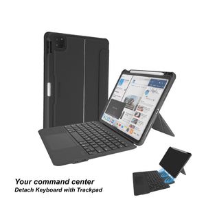 iPad Air 13 (M4/M3/M2) | iPad Pro 12.9 (6/5/4/3 generation / 2022~2018) | Keyboard Bumper Folio Case | Trackpad | Black