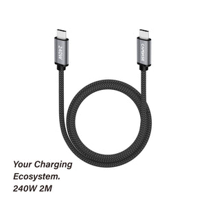 Metallic-KR-CC240 USB-C To USB-C 5A 240W Sync and Charge Cable 2M
