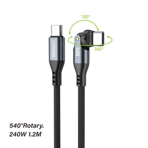 Rotary 540-CC240 USB-C To USB C 240W Sync and Charge Cable 1.2M
