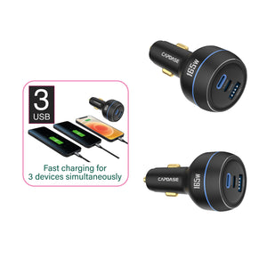 Rapider 3P165 165W QC3.0 / PD3.1 / PPS Triple Port Fast Car Charger