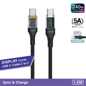 Display-CC240 USB-C To USB C Sync and Charge Cable 1.5M