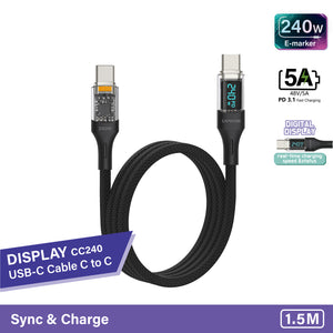 Display-CC240 USB-C To USB C Sync and Charge Cable 1.5M
