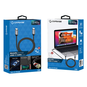 Metallic-KR-CC240 USB-C To USB-C 5A 240W Sync and Charge Cable 2M
