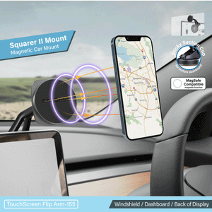 SQUARER II Magnetic Car Mount Touch Screen Flip Arm TL-155 Tesla Model 3/Y (Compatible)