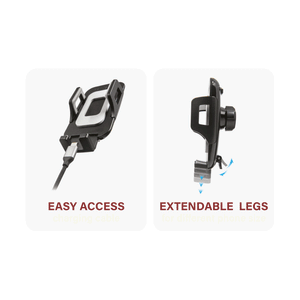 Windshield & Dash | Gooseneck Arm 300mm - Extra Long Edition | Flexi II Car Mount | Secure Grip Cradle | Clamp-Style Phone holder