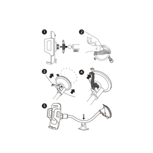 Windshield & Dash | Gooseneck Arm 300mm - Extra Long Edition | Flexi II Car Mount | Secure Grip Cradle | Clamp-Style Phone holder