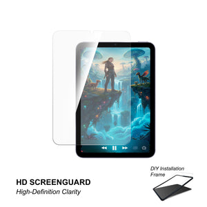 iPad (A17 Pro) | iPad mini (6th generation) | Ultra Clear Tempered Glass | HD Screenguard | Free DIY installation Frame