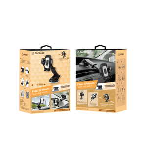 Windshield & Dash | Telescopic Arm | Flexi II Car Mount | Secure Grip Cradle | Clamp-Style Phone holder