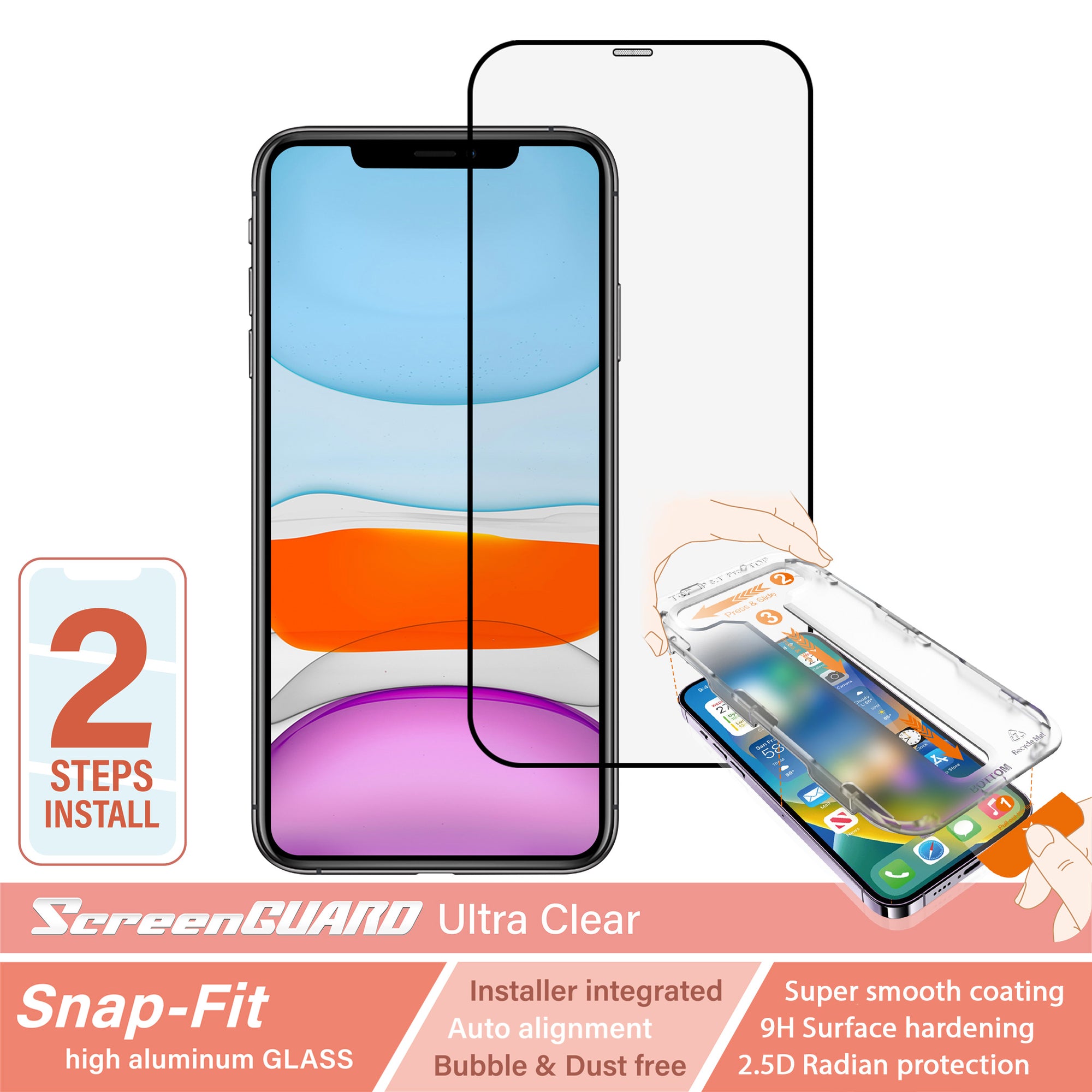 iPhone 11 & XR SnapFit High Aluminum Glass Ultra Clear Screen Protector
