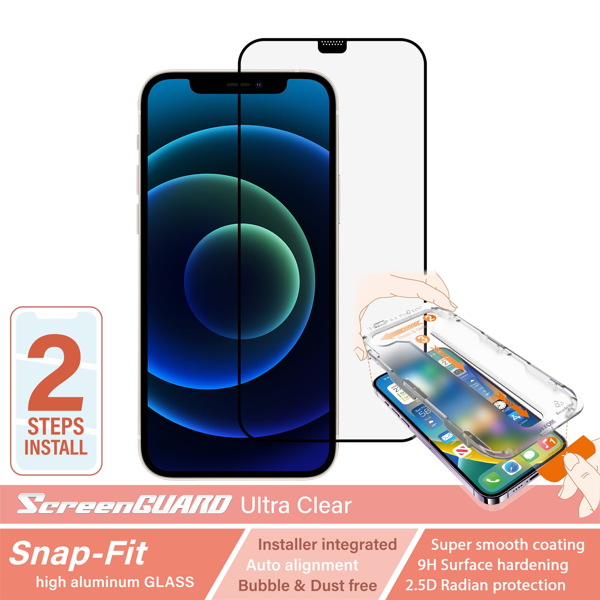iPhone 12 & 12 Pro SnapFit High Aluminum Glass Ultra Clear Screen Protector