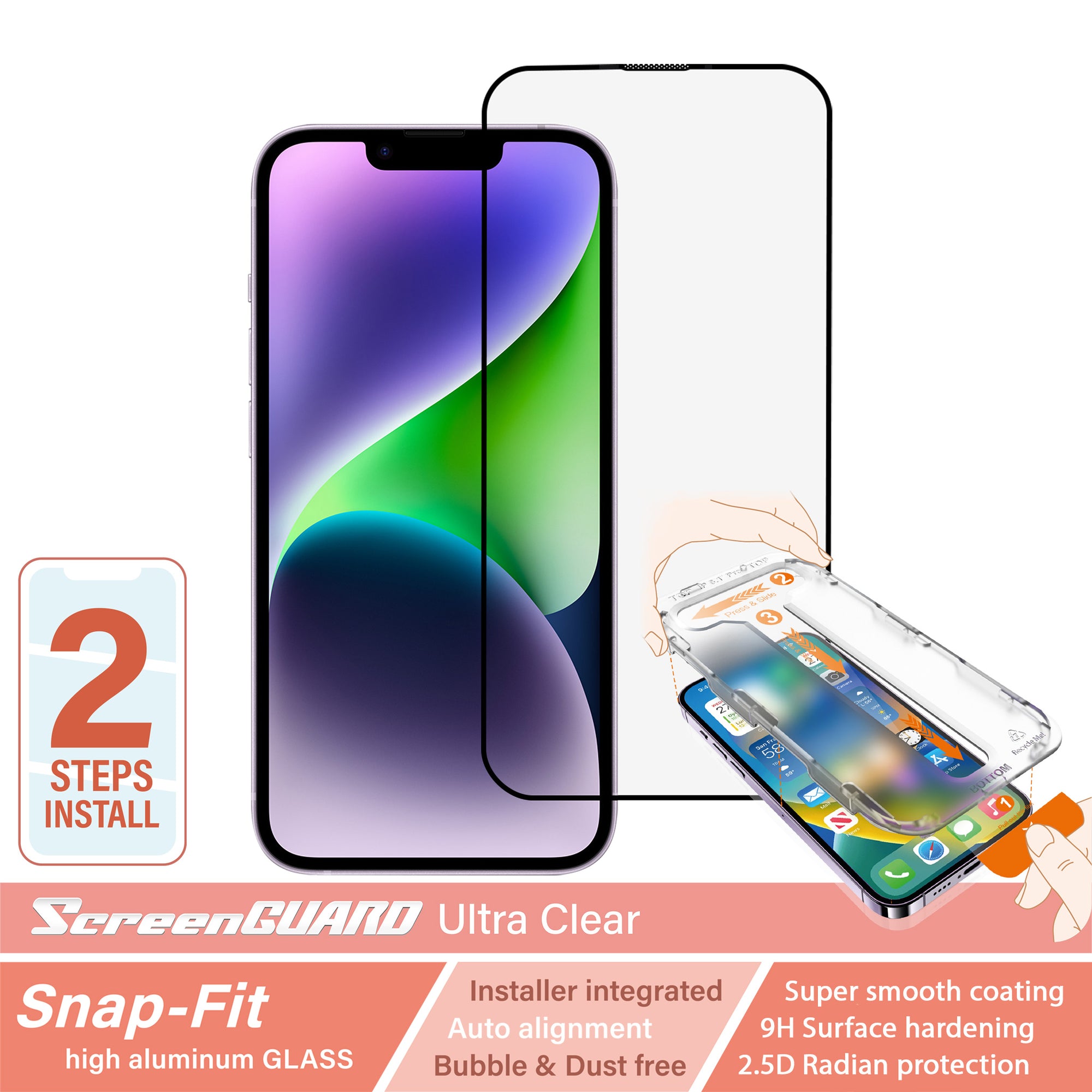 iPhone 14 Pro SnapFit High Aluminum Glass Ultra Clear Screen Protector