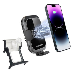 A-CM Power II Ceramic Cooling Fast Wireless Charging Auto-Clamp Car Mount DSH Base-ADA6L for Audi A6L/7I / RS6/7 / S6/7