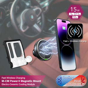 M-CM Power II Ceramic Cooling Fast Wireless Charging Magnetic Car Mount DSH Base-BMW51 for BMW 5 (2011-2017)