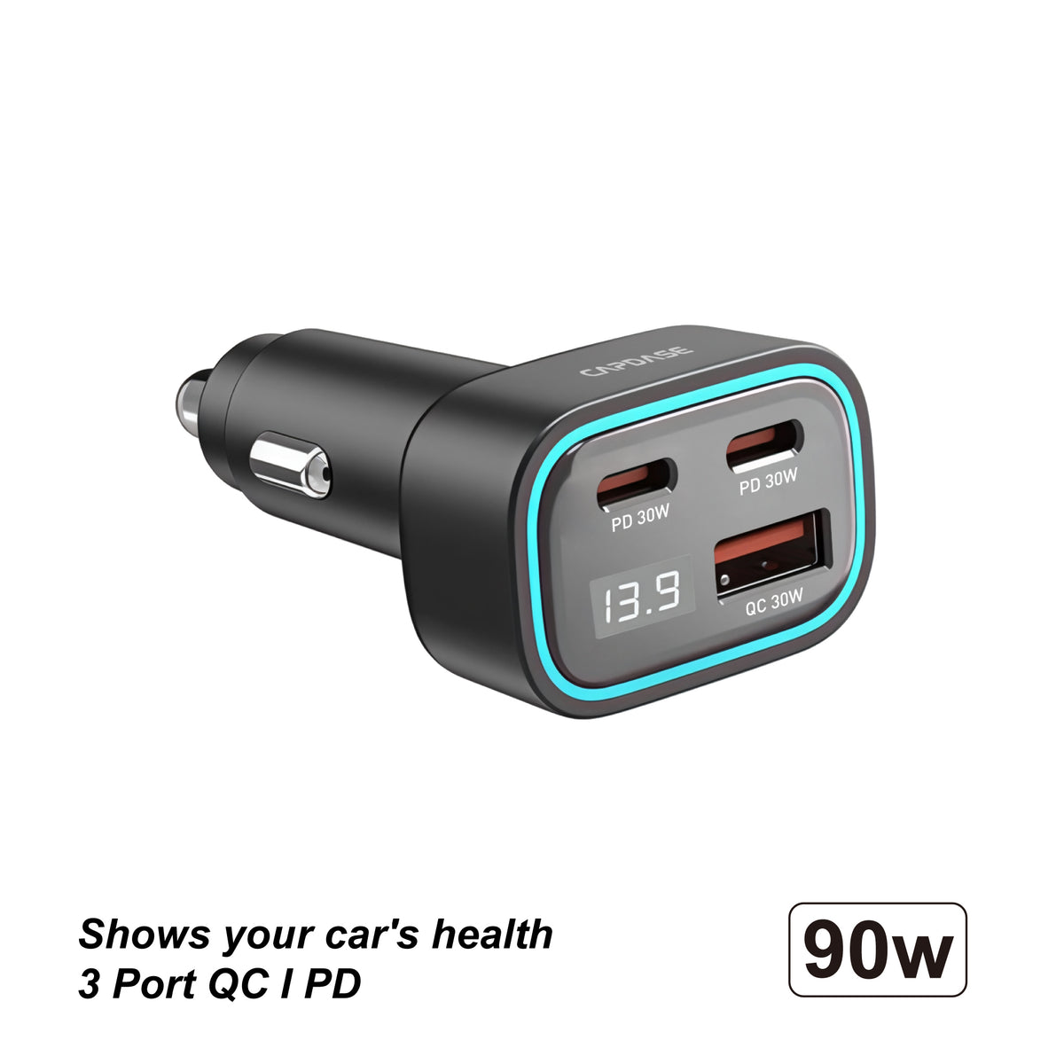 QC3.0 / PD Car Charger- Monitor 3P90