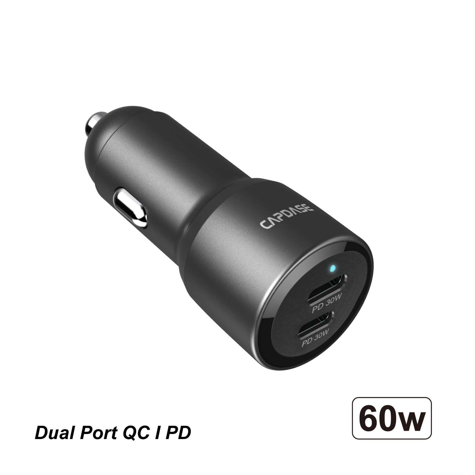 60W | PD | 2-USB-C | Fast Charging Car Charger