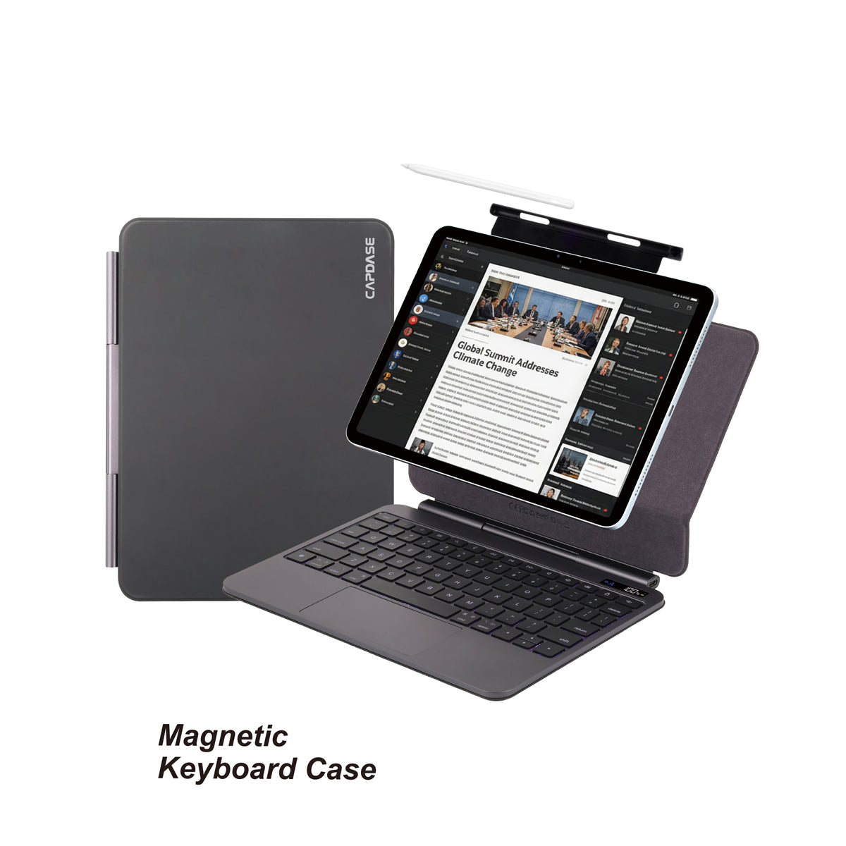 iPad Pro 11 (M5/M4/) | Keyboard Folio – KO168PH Kit | Digital Display | Slim Magnetic Pencil holder