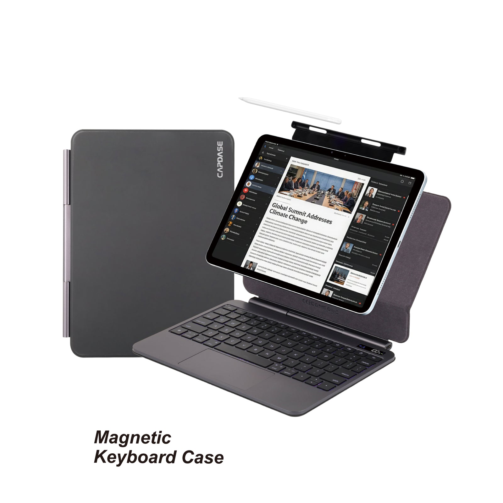 iPad Pro 11 (M5/M4/) | Keyboard Folio – KO168PH Kit | Digital Display | Slim Magnetic Pencil holder
