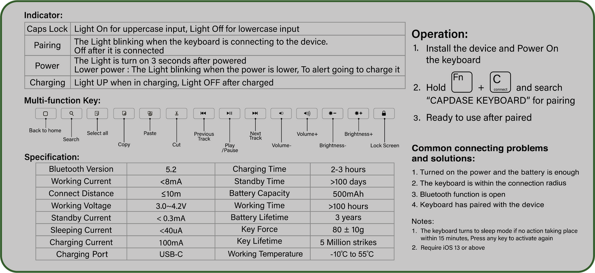 iPad Pro 13 (M5/M4) | Keyboard Bumper Folio Case | Trackpad | Black