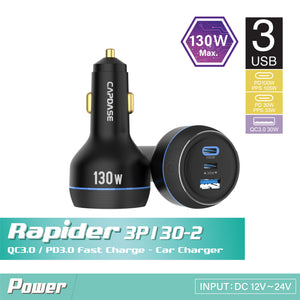 QC3.0/PD3.0 Car Charger, Rapider 3P130-2