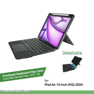 iPad Air 13 (M4/M3/M2) | iPad Pro 12.9 (6/5/4/3 generation / 2022~2018) | Keyboard Bumper Folio Case | Trackpad | Black