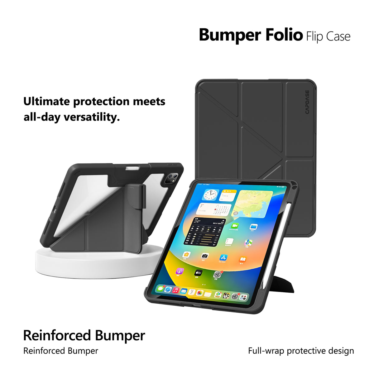 iPad Pro 11 (M5/M4) | Bumper Folio | Flip Case | Black