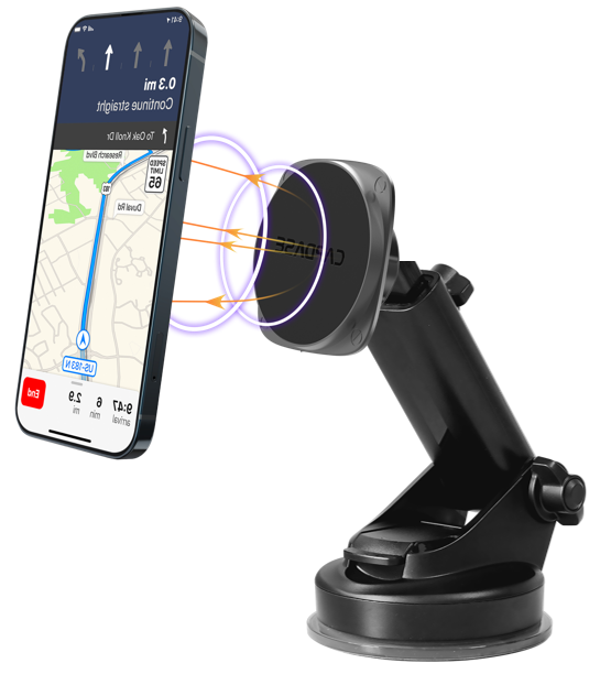 MagSafe Car Mount | Telescopic Arm-141| Windshield & Dashboard | Magnetic Mount | Squarer II Powerful magnetic grip.