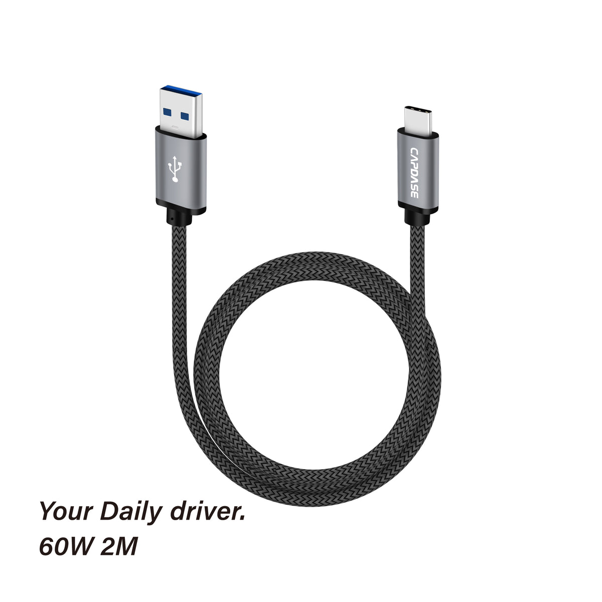CAPDASE Metallic Series USB-C to USB-A Cable (2M)