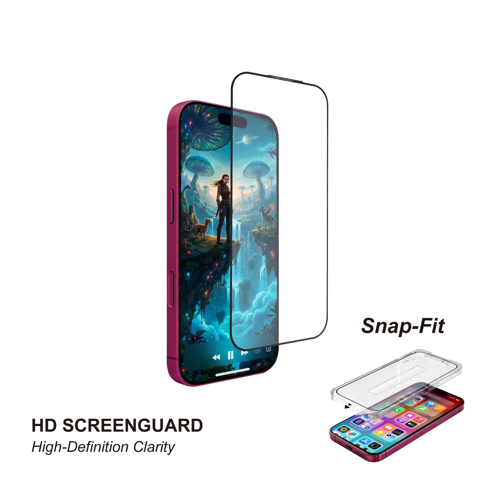 iPhone 18 Pro Max | 17 Pro Max | 16 Pro Max | Ultra Clear Tempered Glass | HD ScreenGuard | Screen protector | SnapFit - Free DIY installation tool