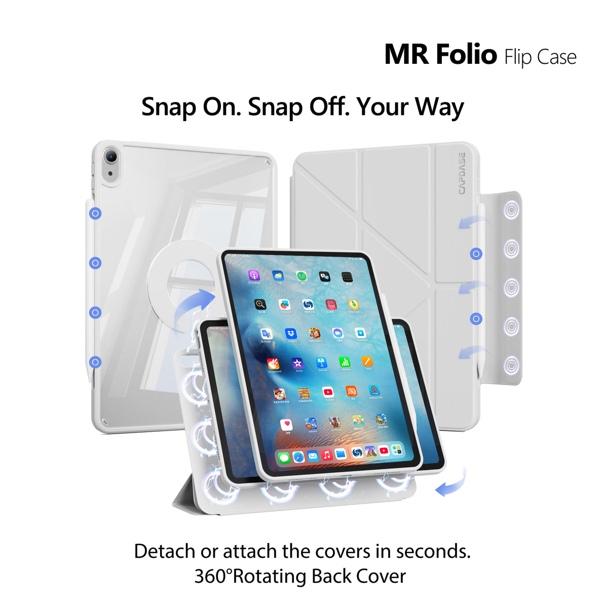 MR Folio Flip Case for iPad Air 11 (M3/M2), iPad Air 5/4 generation  