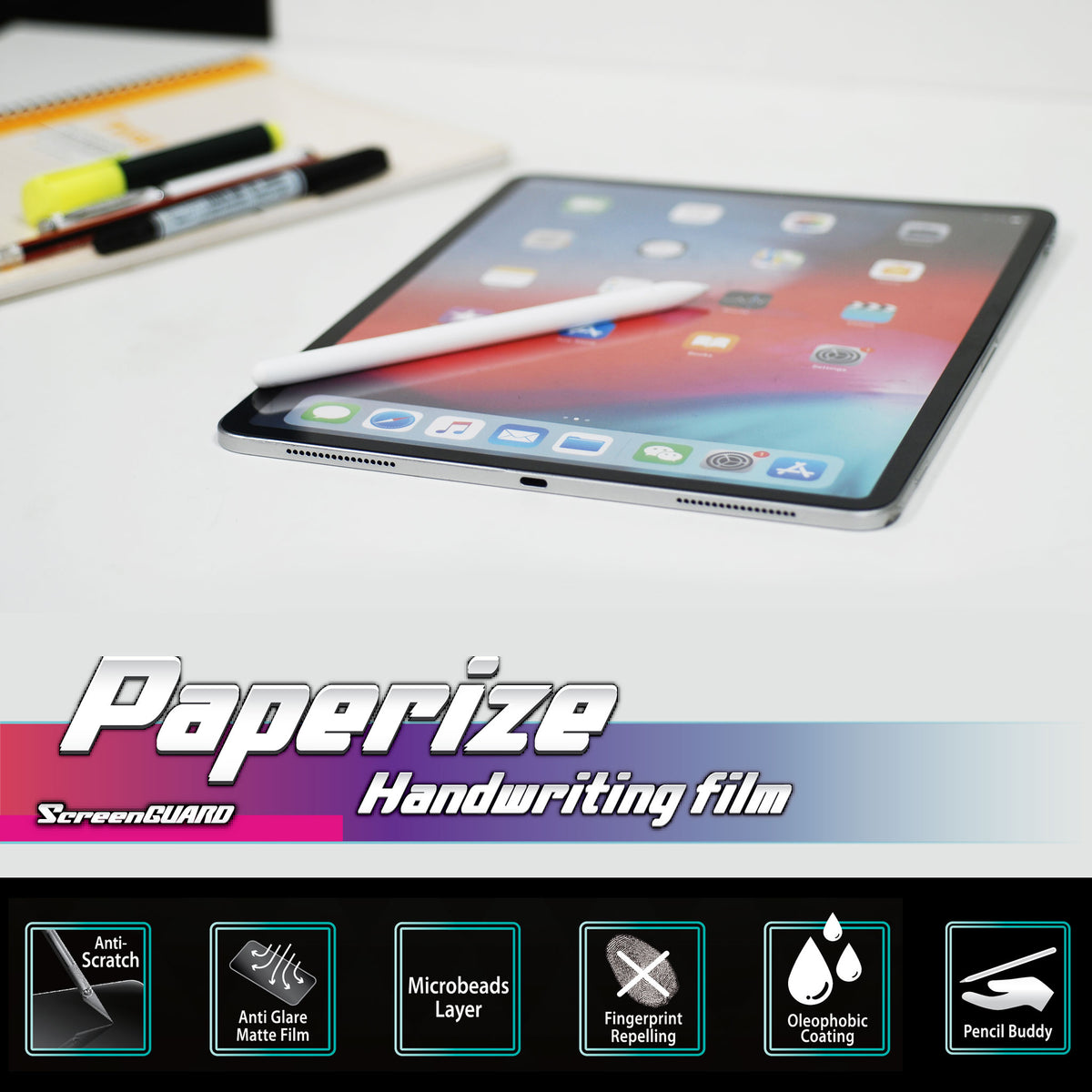 iPad Air - 10.9-inch (5/4th generation) 2022 / 2020 | Handwriting Film | Paperize your Tablet | Natural & True feeling when writing on screen as writing on paper