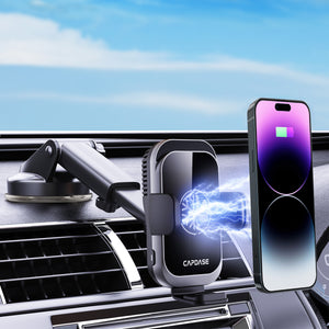 Cooling | 15W Wireless Charging | Auto-Clamp Mount | ACM Power II Car Mount | Telescopic Arm