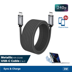 CAPDASE Metallic-KR-CC240 USB-C to USB-C Cable (3M)