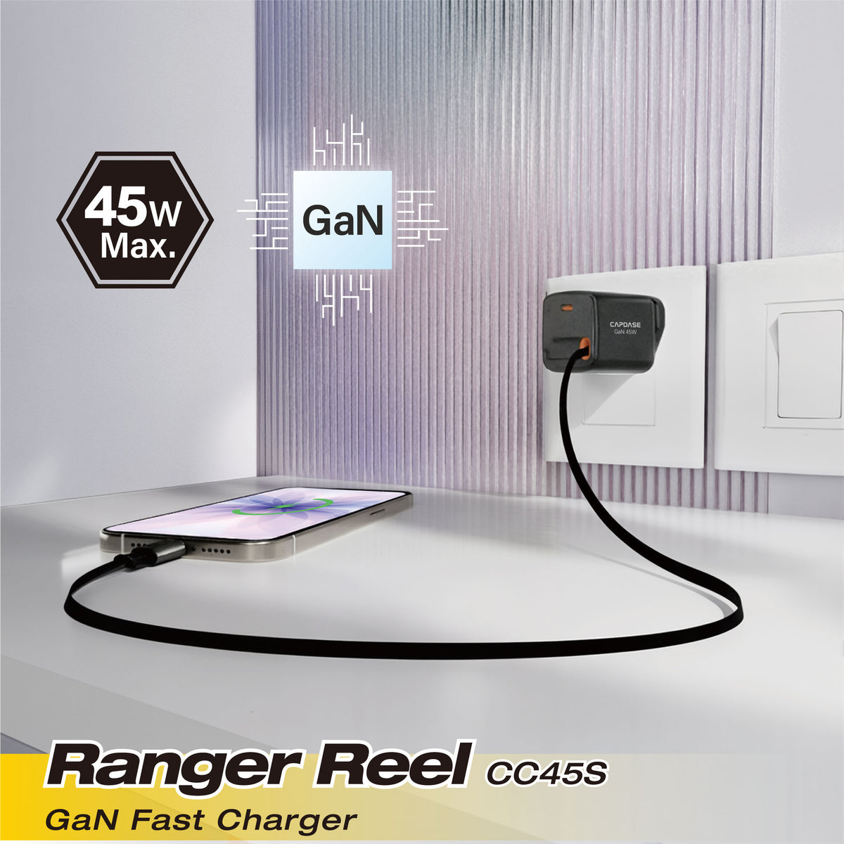 GaN Wall Charger | Ranger Reel CC45S_UK