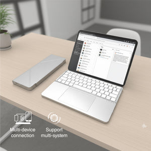 Universal Bluetooth Keyboard with Kickstand Case | Slim & Foldable Keyboard | for Smartphone & Tablet with 3 of OS | iOS, Android, and Windows | Grey