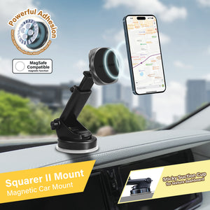 MagSafe Car Mount | Telescopic Arm-141| Windshield & Dashboard | Magnetic Mount | Squarer II Powerful magnetic grip.