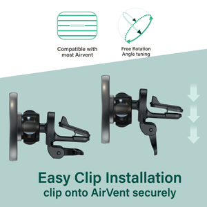 Wireless Charging Magnetic Mount - Wind/Dash | MS Power III - Vent Clip-85