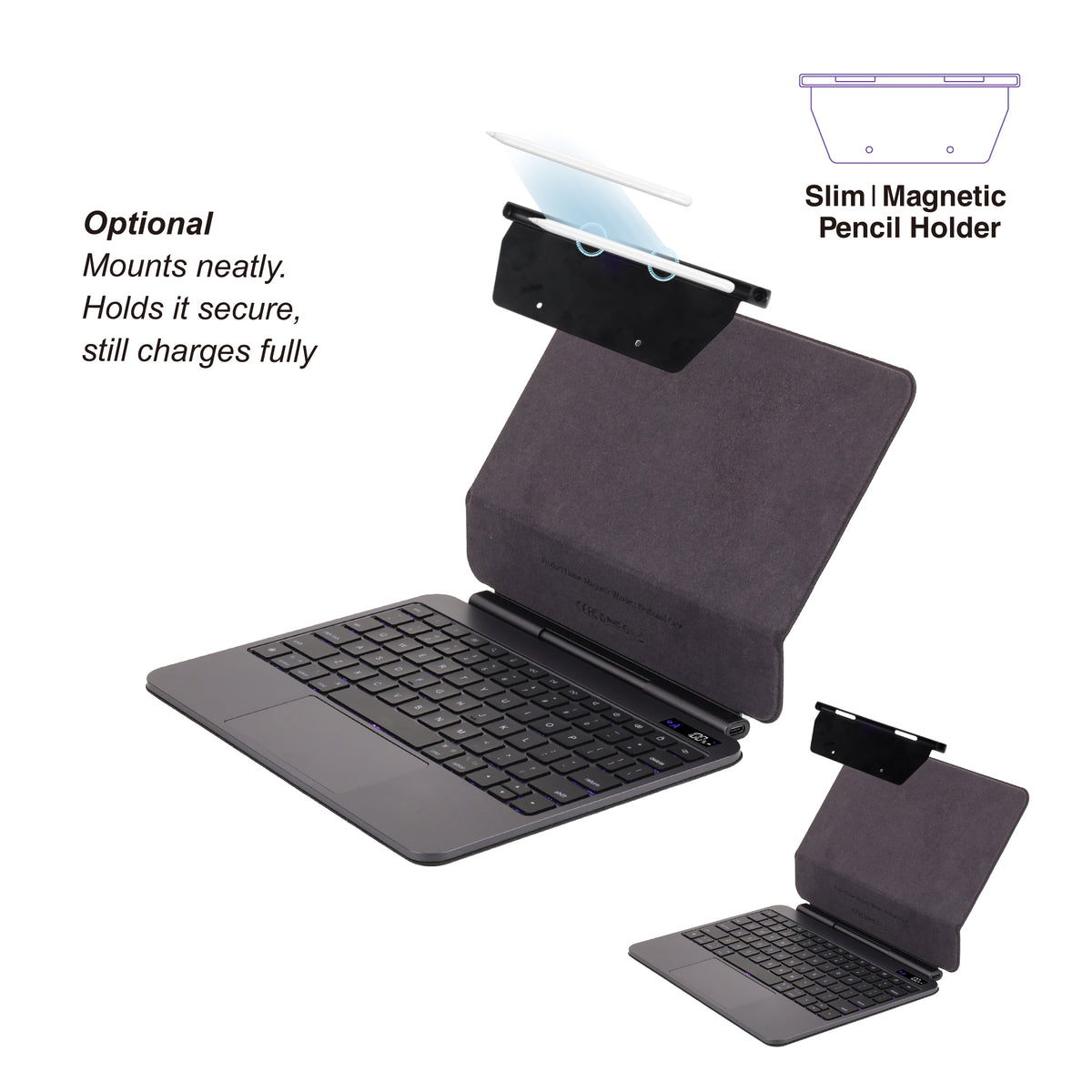 iPad Pro 11 (M5/M4/) | Keyboard Folio – KO168PH Kit | Digital Display | Slim Magnetic Pencil holder