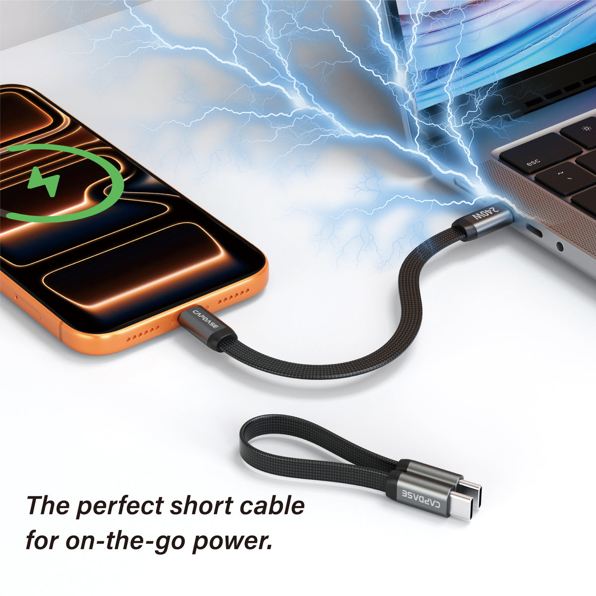 240W | 17cm Short USB-C To USB-C Cable