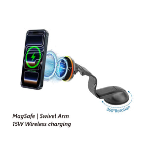 Wireless Charging Magnetic Mount - Wind/Dash | MS III -Swivel Bendable-Arm-158