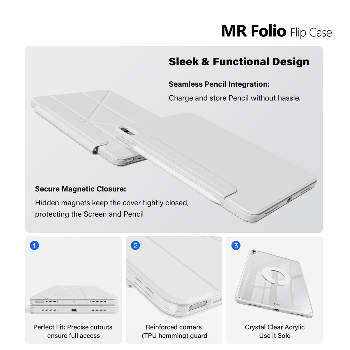 MR Folio Flip Case for iPad Air 11 (M3/M2), iPad Air 5/4 generation  