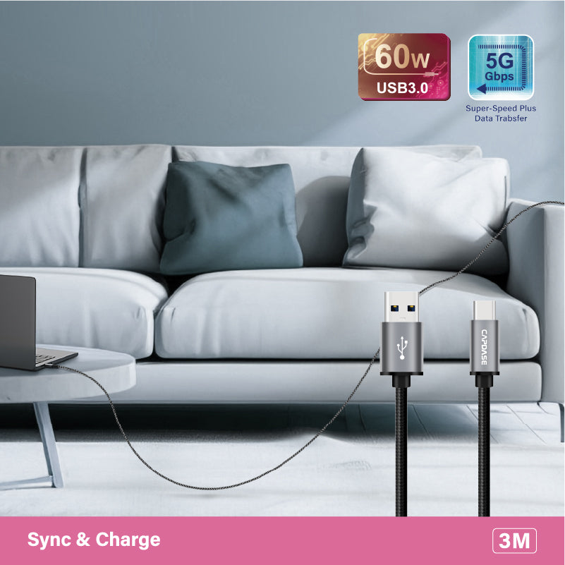 CAPDASE Metallic Series USB-C to USB-C Cable (3M)