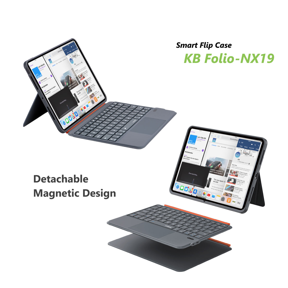 iPad Air 11 (M4/M3/M2) | iPad (A16) | iPad (10/9/8th generation) | iPad Air (5/4th generation) | iPad Pro 11 (4/3/2 generation) | Keyboard Folio – NX19 Kit | Black