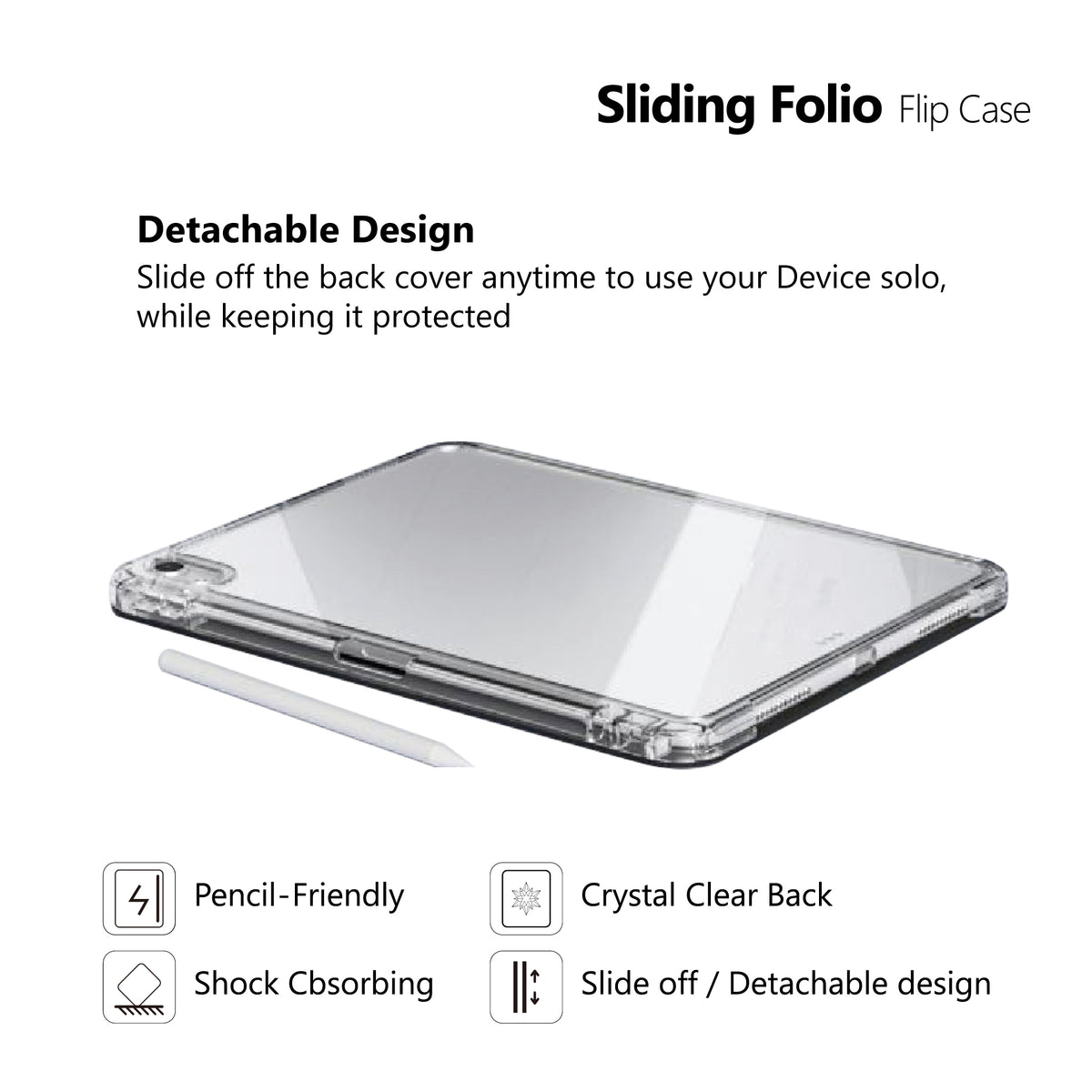 Sliding Folio Flip Case for iPad (A16) & iPad 10th  generation
