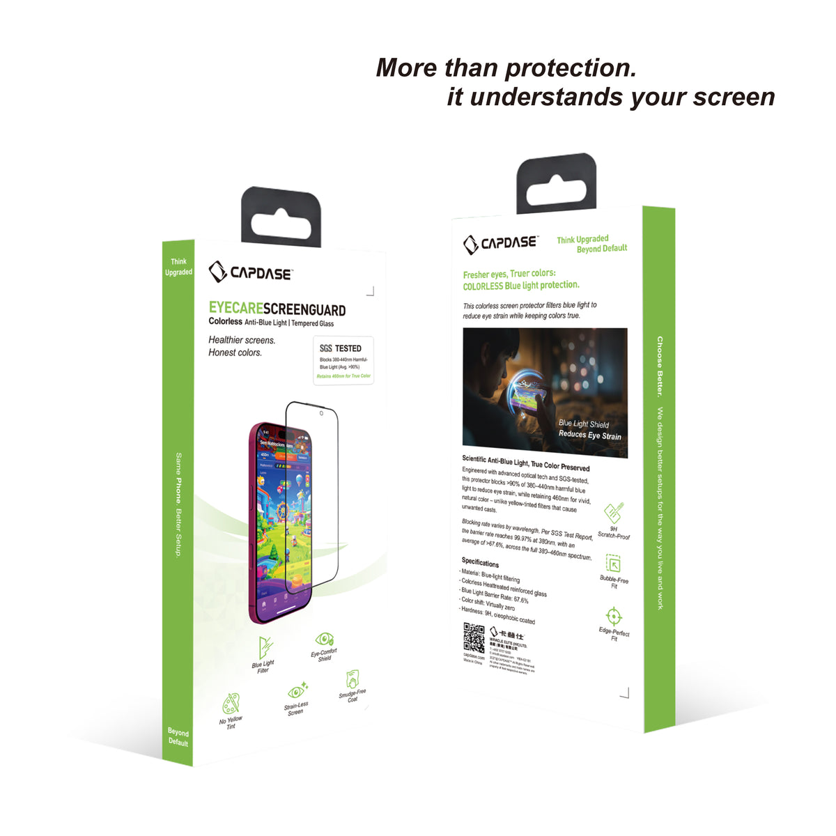 EyeCare ScreenGuard Colorless Anti-Blue Light Tempered Glass for iPhone 18 Pro Max, 17 Pro Max & 16 Pro Max 