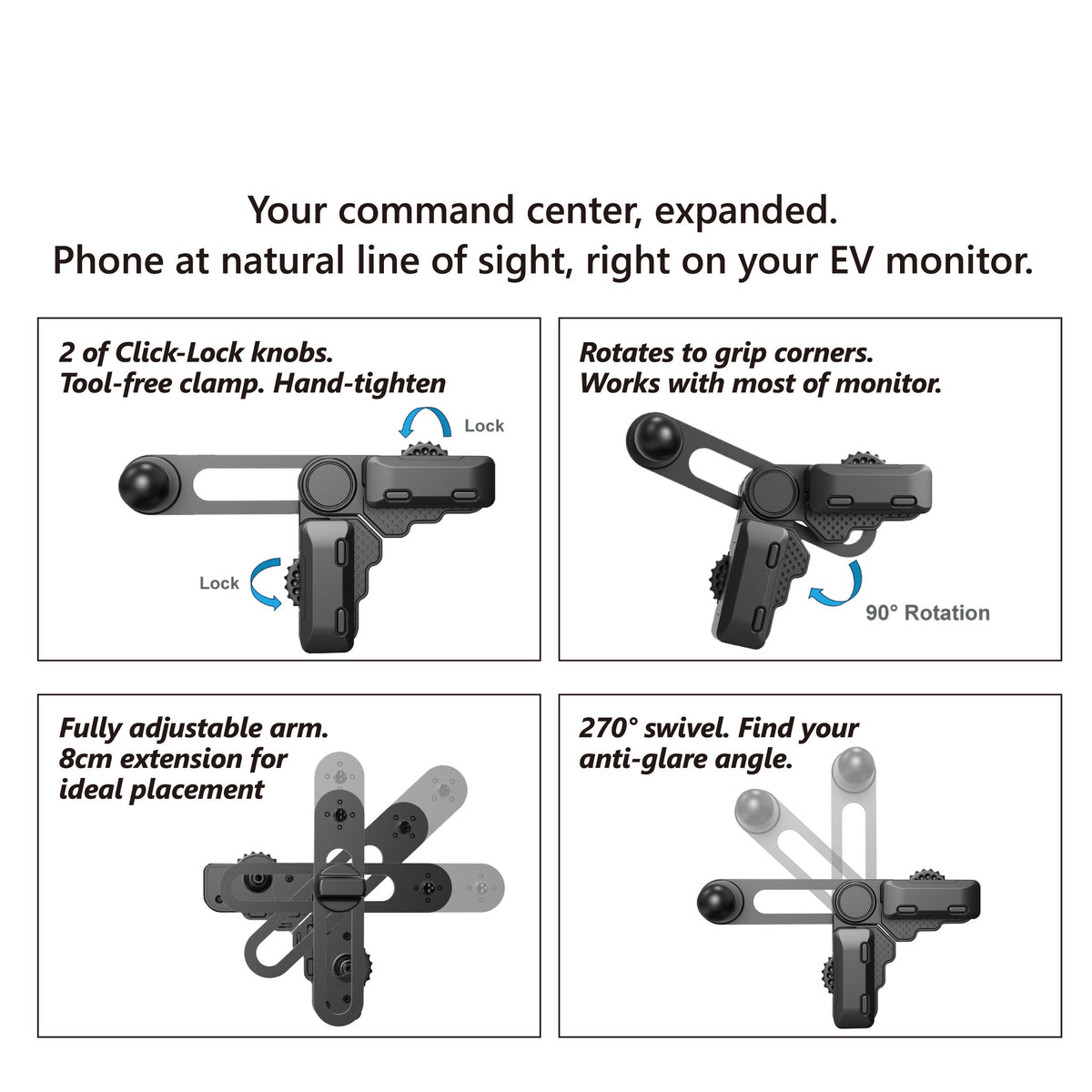 Wireless Charge Magnetic Mount | MS Power III -Monitor Arm- 179