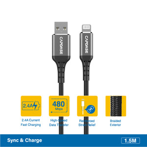 CAPDASE Metallic LAF1 Lightning to USB-A Cable (1.5M)