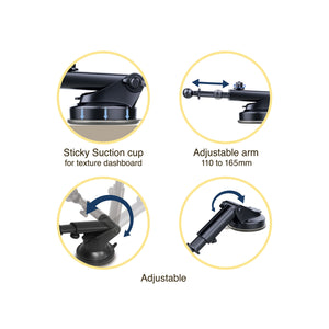 MagSafe Car Mount | Telescopic Arm-141| Windshield & Dashboard | Magnetic Mount | Squarer II Powerful magnetic grip.
