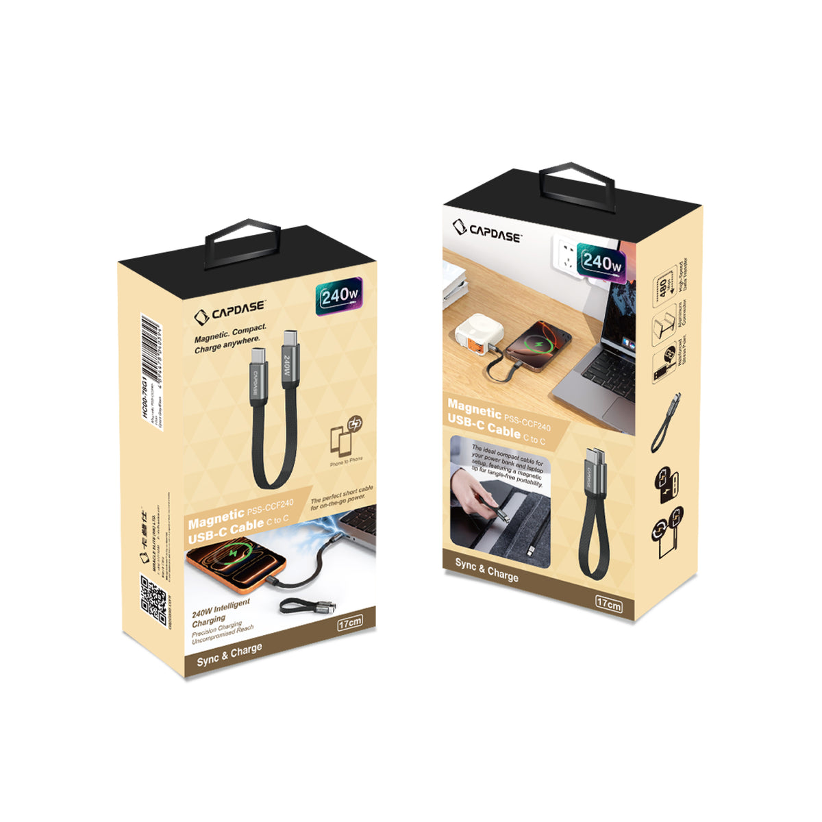 240W | 17cm Short USB-C To USB-C Cable