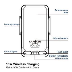 Wireless Charging Auto Mount | AI Power II-Reel- Telescopic Arm